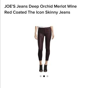 NWT Joe’s Jeans The Icon coated skinny ankle jeans
